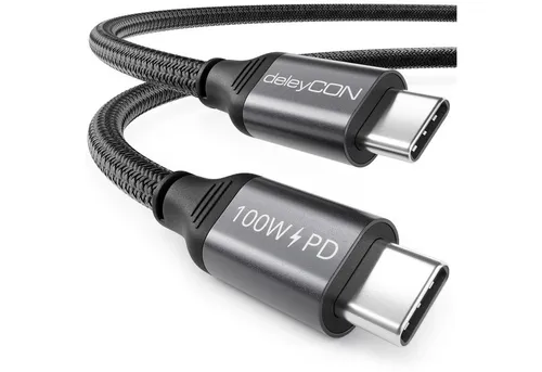 deleyCON 0,5m USB C Kabel Ladekabel Datenkabel PD3.0 100W Schnellladekabel USB-Kabel