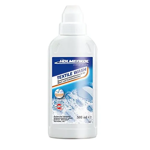 Holmenkol TEXTILEWASH 500 ML - Spezialwaschmittel für Sportbekleidung - Wanderschuhe - Das Textile Wash von Holmenkol reinigt sanft und hygienisch alle Membrantextilien und erhält die Atmungsaktivität deiner Sportkleidung, auch bei Kaltwäsche.