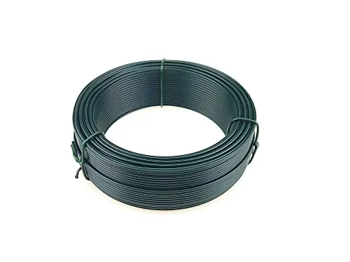 Garmix Spanndraht Grün Feuerverzinkt für Maschendraht Zaun Metall Draht (200m, 3,1mm)