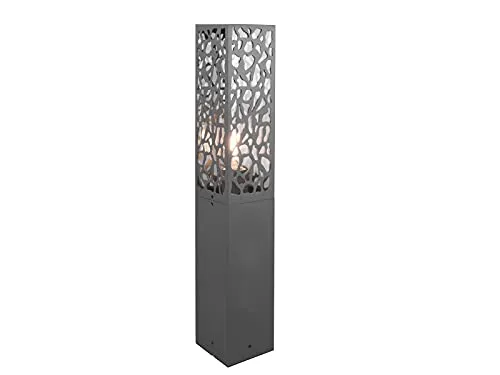 LED Sockelleuchte Edelstahl Anthrazit - Moderne Außenwegeleuchte - Wetterfeste 60 cm hohe LED Sockelleuchte in Anthrazit, ideal für Garten und Terrasse. Mit dekorativem Schirmdesign und energiesparendem 4W LED Leuchtmittel für gemütliche Lichtakzente.