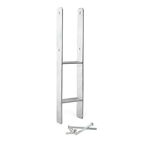 Xpotool - Pfostenträger Feuerverzinkt 71 X 600mm, H-anker Aus Carbonstahl, Pfostenanker Mit Bohrlöchern M10 X 90, Pfostenschuh Mit 2 Verstrebungen