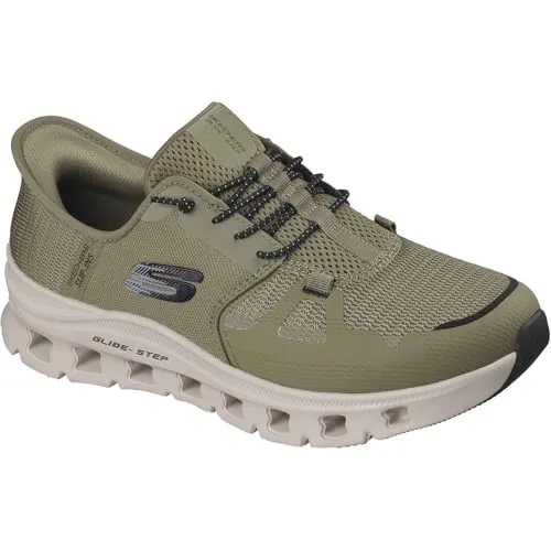 Skechers Herren Sneaker Glide-Step Pro in Grün, Gr. 42 1/2 - Trendige Herren Sneaker von Skechers mit weichem Obermaterial und bequemer Innenverarbeitung. Ideal für den Alltag, dank der auswechselbaren Decksohle und der flachen Laufsohle für optimalen Komfort.