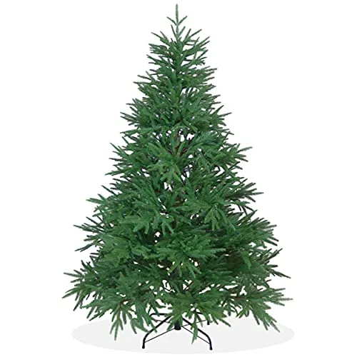 DekoLand Künstlicher Weihnachtsbaum Deluxe 210 cm in Premium Spritzguss Qualität, grüne Nordmanntanne, Tannenbaum mit PE Kunststoff Nadeln