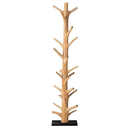 Riess Ambiente Massiver Garderobenständer Tree Nature 170cm - Garderobenständer aus massivem Mangostane-Holz in Baum-Optik, verleiht jedem Raum eine natürliche Note und hat individuelle Holzmerkmale.