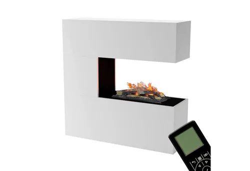 GLOW FIRE Wasserdampf Kamin Schiller - Realistischer Elektrokamin mit Fernbedienung - Elektrischer Kamin mit Opti-Myst Wasserdampftechnologie für täuschend echte Flammen und gemütlichen Knistereffekt. Ideal als Raumtrenner, energieeffizient und sicher ohne Rauch.