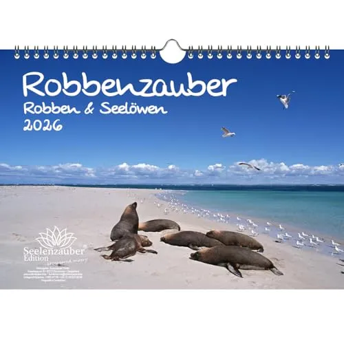 Robbenzauber DIN A4 Kalender für 2026 Robben und Seelöwen - Seelenzauber
