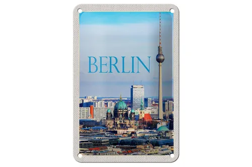 Blechschild Reise 12x18 cm Berlin Deutschland Aussicht Stadt Schild