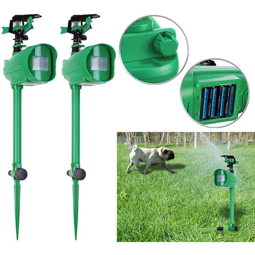 2er-Set Wasserstrahl-Tierschreck mit PIR-Sensor - Abwehr- & Abschreckungsmittel für Garten und Teich, batteriebetriebene Wasserkanone schützt zuverlässig vor ungebetenen Tieren auf bis zu 120 m².