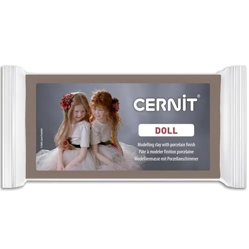 CERNIT CE0950500808C - Ofenhärtende Modelliermasse für DIY und Figuren - Modelliermasse (Polymer) in Nougat, 500g; ideal für Einsteiger und Hobbykünstler, geruchsneutral und einfach zu verarbeiten; perfekt zum Erstellen von Puppen und Miniaturen.