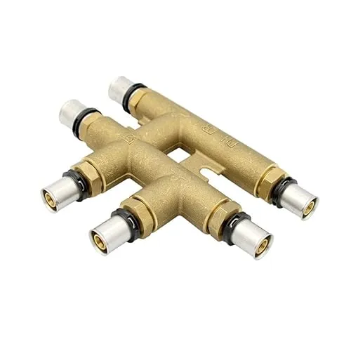 Pipetec Pressfitting Kreuzungsfreies T-Stück 20x16x16 mm TH Kontur Verbundrohr, DVGW, TH-Profil