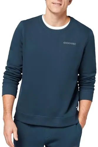 CHIEMSEE Herren Sweatshirt I Regular Fit Pullover Mit Schriftzug & Kleinem Silikon-Label I Sportliches Bio-Baumwolle Sweatshirt Für Freizeit Und Sport I 3 Farben, Gr. S-4XL