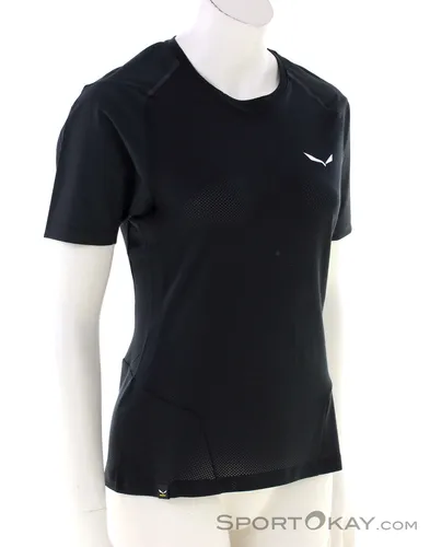 Salewa Pedroc PTC Delta Damen T-Shirt - Schwarz - Größe 38 - Trainingsbekleidung für Damen, atmungsaktiv und schnelltrocknend, ideal für Outdoor-Aktivitäten und sportliche Herausforderungen.
