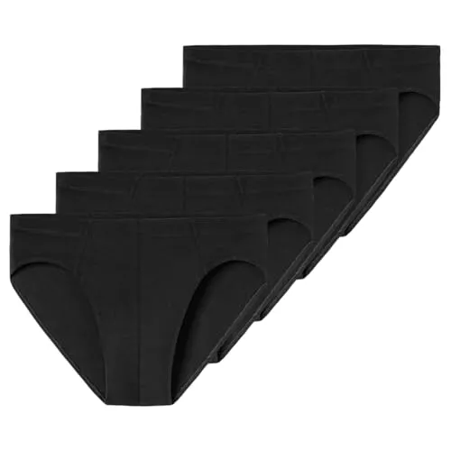 uncover by SCHIESSER Slip Basic (5-St) - Bequeme Herrenunterhosen im 5er Pack - Herrenunterhosen in Schwarz, Größe XL, mit elastischem Komfortbund für optimalen Tragekomfort und Maschinenwäsche bis 60 Grad.