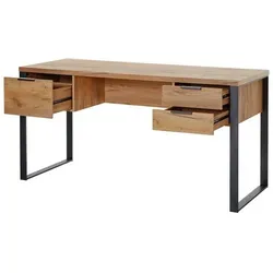 Xxxl Schreibtisch in Eiche mit Metallbeinen von Jahnke