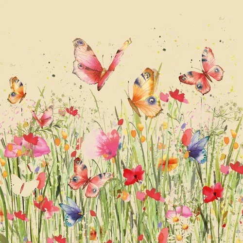 Servietten aus Recycling-Papier Flowerfield Eco Blumenwiese Garten 33x33cm 20