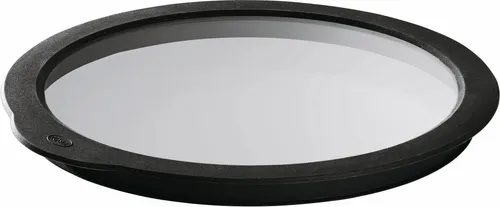 Rösle Frischhaltedeckel aus Glas 28 cm - Schwarz - Vorratsgläser mit flexiblem Silikonrand für luftdichten Verschluss und frische Lebensmittel. Ideal zum Stapeln und für verschiedene Gefäße geeignet.