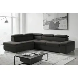 sit&more Ecksofa Valantine L-Form, schwarz mit Kopf- und Armteilverstellung