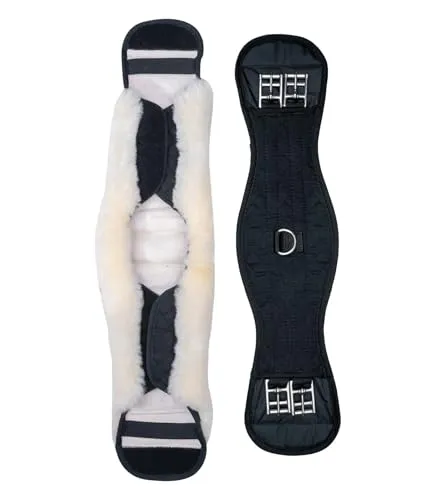WALDHAUSEN Kurzgurt Lammfell 70 cm, schwarz/Natur - Anatomischer Reitgurt mit echtem Lammfell für optimalen Schutz. Der abnehmbare Lammfellüberzug ist waschbar und sorgt für höchsten Komfort beim Reiten.