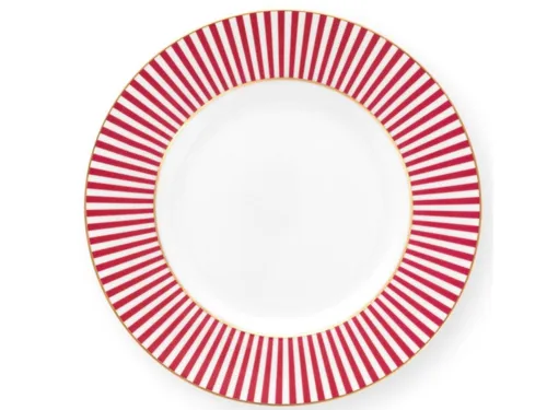 PiP Studio Frühstücksteller Royal Stripes Frühstücksteller dark pink 21 cm, Plate Royal Stripes Dark Pink 21cm