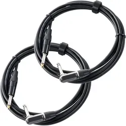 Pronomic Stage INST-A-3 Instrumentenkabel Winkelstecker 3 m schwarz 2x Set