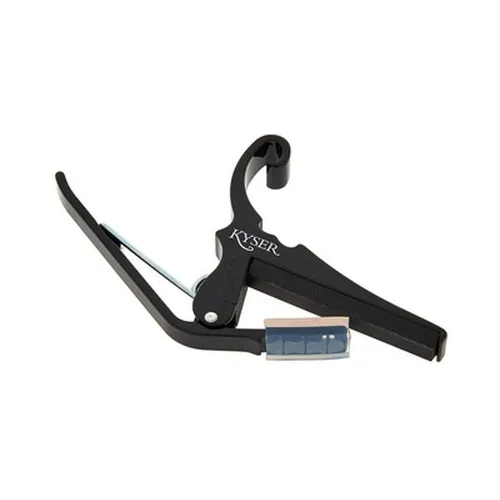 Kyser Schnellwechsel-Kapodaster für Konzert- und Flamenco-Gitarren, Schwarz - Kapodaster für klassische und Flamenco-Gitarren, einhändig bedienbar, aus leichtem Aluminium mit langlebiger Stahlfeder, Made in USA mit lebenslanger Garantie.