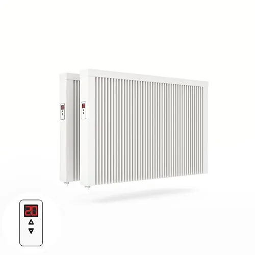 Flächenspeicherheizung areo direct 650 Watt - Smart und Effizient im Set - Powerstations: Energiesparende Heizung mit hochspeicherfähigen Schamottesteinen für langanhaltende Wärme und Appsteuerung für flexible Nutzung.