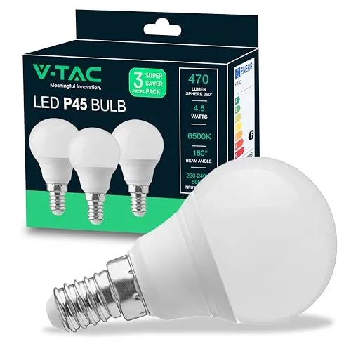 V-TAC 3x LED Glühbirne E14 P45-4,5W (entspricht 40W) von V-TAC