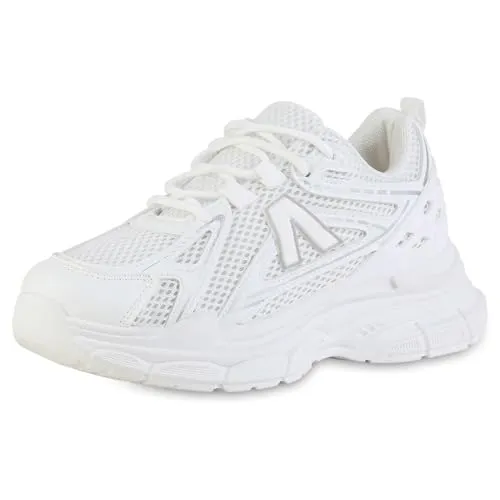 VAN HILL Damen Plateau Sneaker 216807 - Trendy Metallic Blockabsatz - Damen-Sneaker mit angesagtem Metallic-Design und komfortablem Blockabsatz, perfekt für modische Outfits.