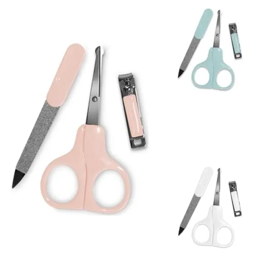 Baby Care Baby Maniküre-Set Nagelpflegeset Nagelschere, Nagelknipser, Nagelfeile, Farben:rosa