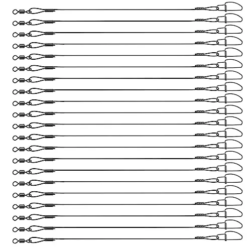 VGOL 30 Stück Angeldrahtvorfächer 45 kg 50 cm Edelstahl Anti-Biss Angelköder Drahtvorfach Rigs mit Wirbeln und Druckknöpfen für Outdoor-Angeln