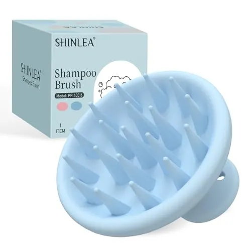 SHINLEA Kopfhaut Massagebürste, Weichem Silikon Shampoo Haarbürste für Peeling und Kopfmassage, Stimulieren das Haarwachstum, Reduziert Schuppen,Haar Sanft Kopfmassage Bürste für Nass Trocken Haar.