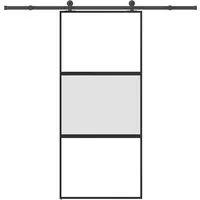 vidaXL Schiebetür 90x205 cm aus Hartglas & Aluminium - Moderne Schiebetür für platzsparende Lösungen, gefertigt aus langlebigem Hartglas und korrosionsbeständigem Aluminium. Ideal für stilvolle Räume und leises Gleiten dank hochwertiger Innenlager.