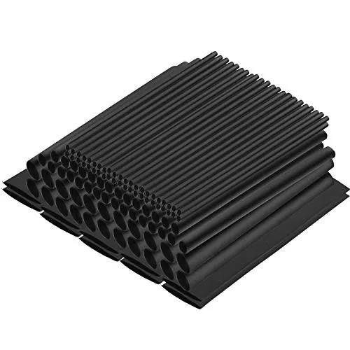 50PCS Schrumpfschlauch Set, JatilEr Schrumpfschläuche Wasserdicht 3:1 Schrumpfverhältnis Isolationsschutz Adhesive Schrupfschlauchset Kit 5 Größen 3,6,9,12,19 mm, Schrumpfschläuche Sortiment (Schwarz)
