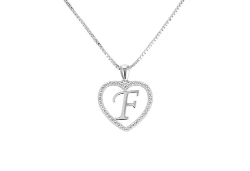 PAVELS Kette mit Anhänger Buchstabenkette Silber, Damen Halskette passend zu Kleid, Shirt, Jeans, Sneaker.