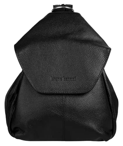 BRUNO BANANI Cityrucksack, Schwarz, Echt Leder - Stylischer Rucksack aus 100% Rindleder, der sich mit wenigen Handgriffen in einen Shopper verwandeln lässt. Ideal für Freizeitaktivitäten und Stadtbummel.