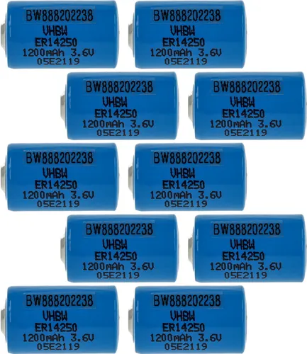 vhbw 10x ER14250 Rundzellenbatterien ###ERRORS###Invalid REF tag: aspect 'Titel-Kompas/OTB-ohneEndgerät'###ENDERRORS### - Spezialbatterien (1200 mAh, 3,6 V, Li-SOCl2)