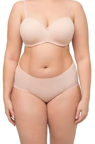 Ulla Popken Damen Maxi-Slip Mit Mesh Einsatz Slip, Champagner, 54-56 EU