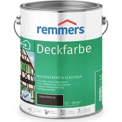 Remmers Deckfarbe tabakbraun, 5 Liter - Beizen – Hochdeckende Wetterschutzfarbe für innen und außen, ideal für Holz und viele Untergründe, bietet exzellenten Wetterschutz und UV-Schutz.