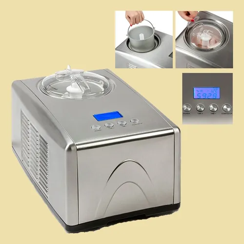 Domo DO9066I Eismaschine mit Kompressor - Silber - Eismaschine mit Kompressor für selbstgemachtes Eis, hochwertig und robust für unvergessliche Eismomente zu Hause.