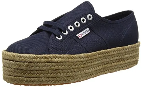 Superga 2790 COTROPEW Damen Sneakers - Marineblau, 41 EU (7 UK) - Damen-Sneaker aus weichem, atmungsaktivem Canvas, mit strapazierfähiger Gummi-Außensohle für optimalen Komfort und Stil.