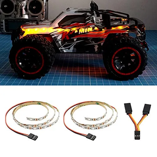 LED-Lichtleiste für ferngesteuertes Auto, LKW, Flugzeug, Starrflügel-Fernbedienungsauto, 1 Meter lang, für den Außenbereich (Gelb)