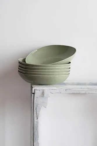 Kütahya Porselen Soho Suppenteller Set 22 cm – 6tlg in Grün in grün von Kütahya Porselen