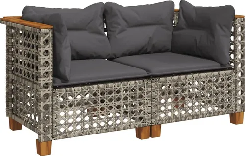 vidaXL Garten-Ecksofas mit Kissen 2 Stk. Grau von vidaXL