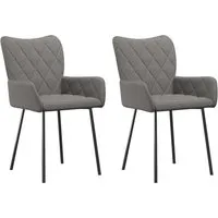 vidaXL Esszimmerstühle 2 Stk. Hellgrau Stoff - Komfortabel & Elegant - Esszimmerstühle aus atmungsaktivem Stoff mit ergonomischem Design für höchsten Sitzkomfort. Ideal für stilvolle Essbereiche.
