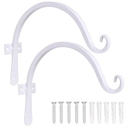 JunGG Pflanzenhalterung Blumenampelhalter 20 cm Eisen Hängender Pflanzenhalter Wandhaken Blumenampel Wandpflanzenhaken für Pflanzer Vogelhäuschen Laternen Windspiele Wandleuchter, 2er Pack