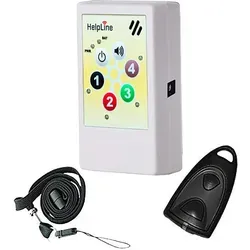 HelpLine2.0: Portables Hausnotrufgerät mit Funk-Notruf-Halsband, Mobiler-Pflege-Alarm für zuhause, Pflegeruf-Set, tragbares Notrufsystem mit ange...
