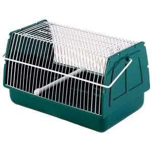 Kerbl Tiertransportbox 83152, Kunststoff und Metall, 21 x 15 x14cm, Deckelöffnung, grün, Tiere bis 3kg