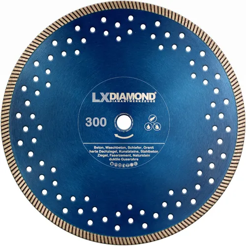 LXDIAMOND Diamant-Trennscheibe 300mm x 20,0mm Stahl-Beton Granitborde Naturstein
