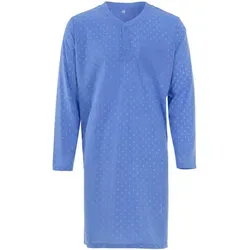 Lucky Nachthemd Nachthemd Langarm - Pfeil V- Ausschnitt mit Knopfleiste (HT) blau XL