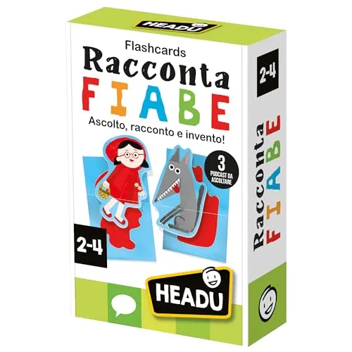 Headu Flashcards Lernspiel Hören, Geschichte und Erfinden! IT59797 Lernspiel für Kinder von 2-4 Jahren, hergestellt in Italien